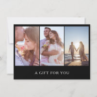 Photographie noire Collage Certificat cadeau photo