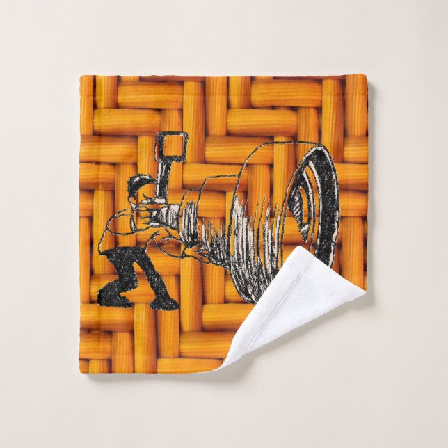 Photographie Orange Caméra Jeux de serviettes de s (Gant de toilette)
