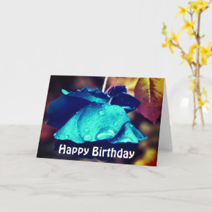 Photographie Rose bleu Carte d'anniversaire