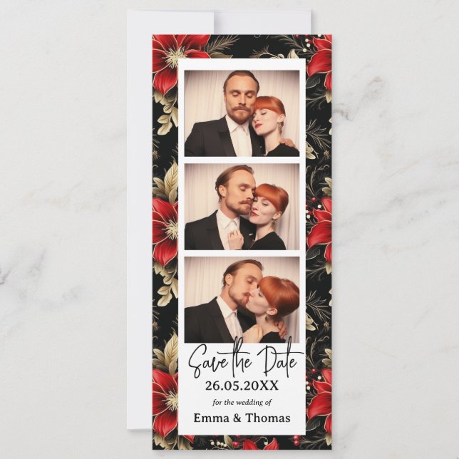 Photomaton Noël Mariage Enregistrer La Date (Devant)