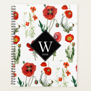 Photos d'Aquarelle Rouge Floral Monogramme