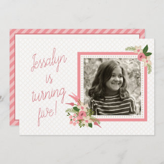 Photos de Coral Floral Invitation Anniversaire - D