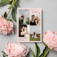 Photos de Mariage de Coeur rose vif Merci Note