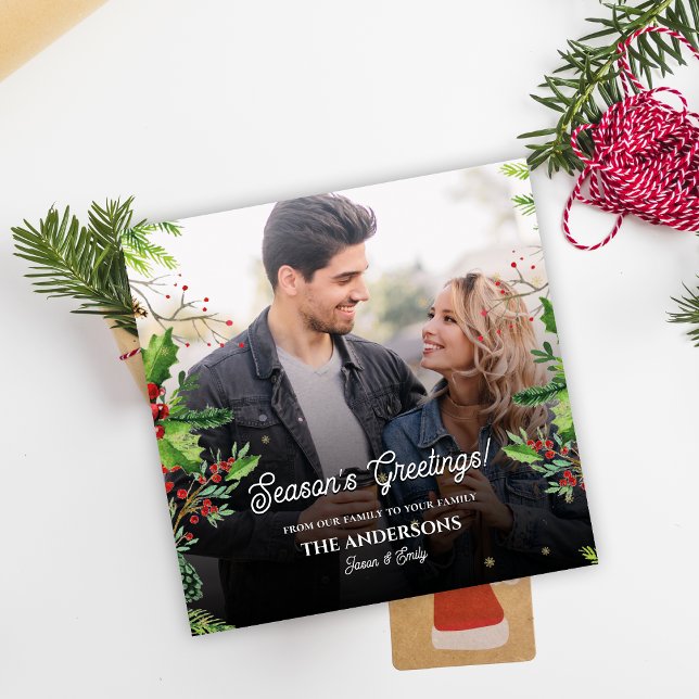 Photos de voeux de la saison Carte de Noël (Season’s Greetings Photo Holiday Christmas Card)