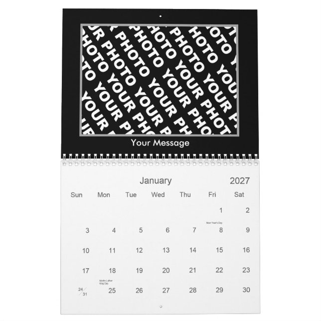 Photos Insérer Calendrier 2011 Modèle Cadre noir (Jan 2027)