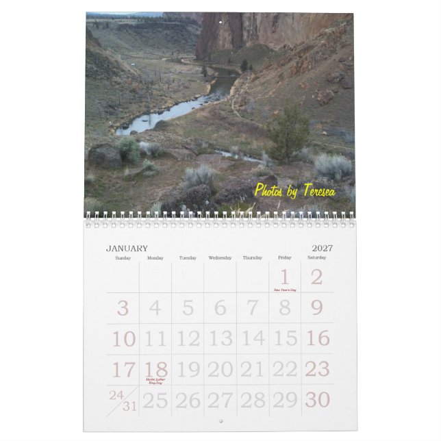 Photos par le calendrier de Teresea (Jan 2027)