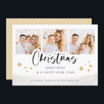 Photos personnalisées Carte de voeux Noël<br><div class="desc">Utilisez ces élégantes cartes de Noël modernes avec vos photos personnalisées,  nom et message de vacances personnalisé pour souhaiter à vos amis et à votre famille un joyeux Noël. Vous pouvez même changer le motif et la couleur du dos.</div>