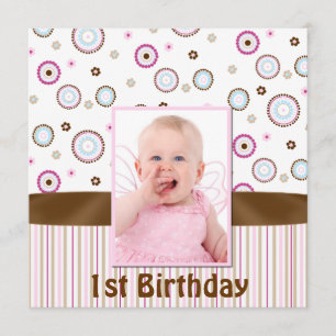 Photos Pink & Brown Babys Invitation pour le premi