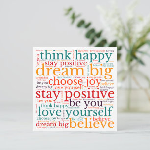 Phrase positive WordArt Motif Multicolor Blanc