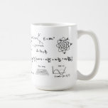 Physics Formulas Coffe Mug<br><div class="desc">Tu formules of relativity, quantum physics, electromagnetism and images</div>