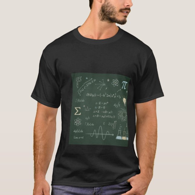 Physics & Math Chalkboard Equations T-Shirt | Scie (Devant)