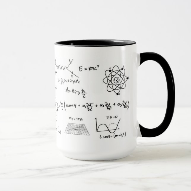 Physics tu formules and diagrams Coffe Mug (Droite)