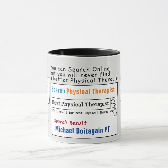 Physiothérapeute Funny meilleure recherche Mug (Centre)