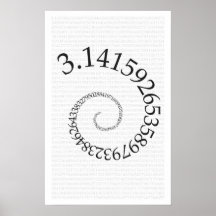 Pi and digits in spiral - Math Poster