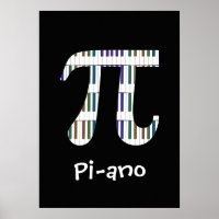 Pi-ano ~ Funny Math Music Poster Geek