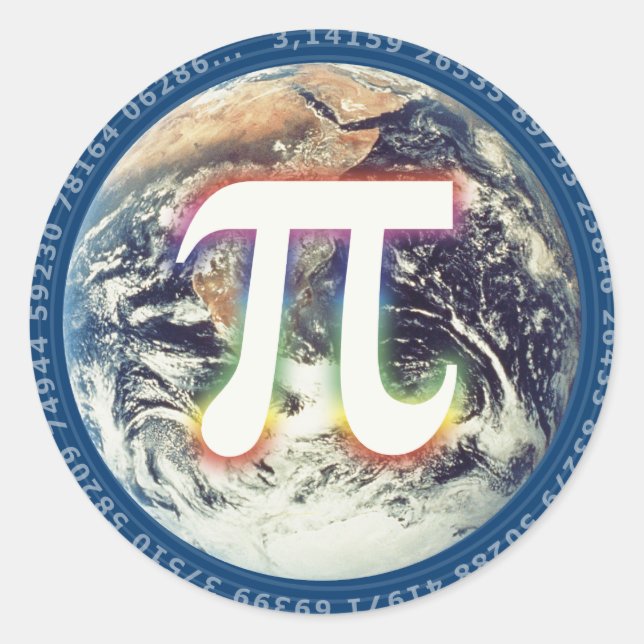 Pi brillant coloré - autocollant mathématique (Devant)