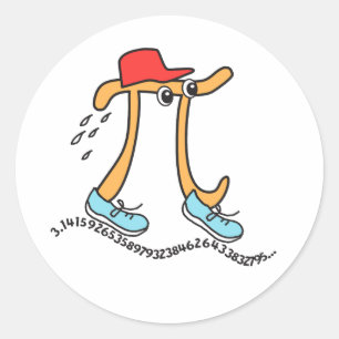 Pi Day - Long Running Pi - Drôle Stickers Guy Pi