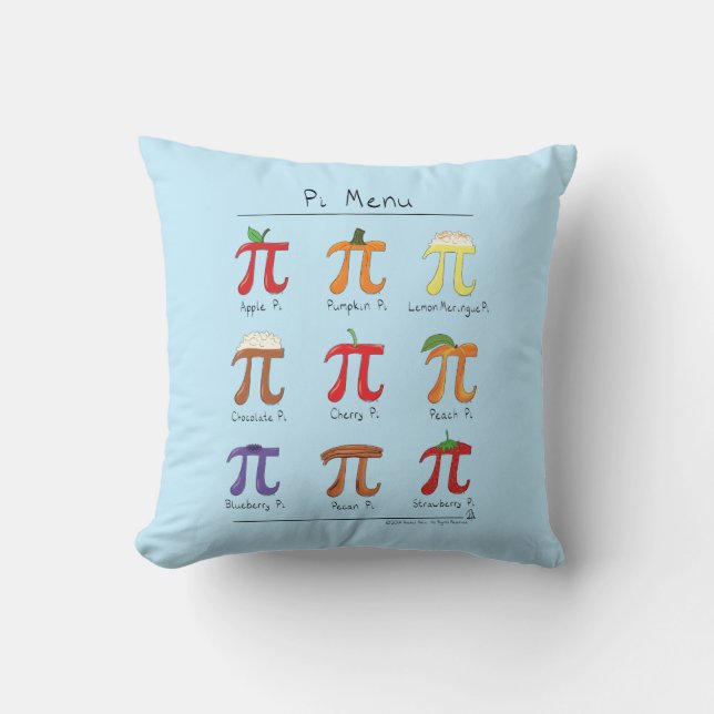 Pi Menu Cute Math Pi Day Coussin (Recto)