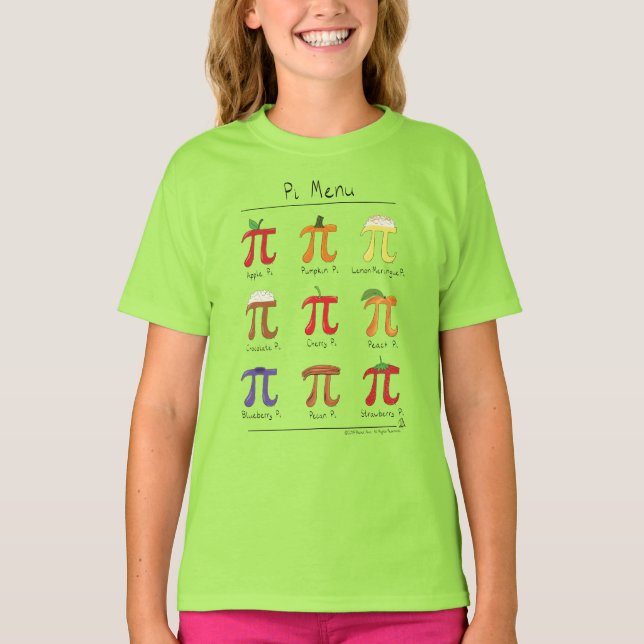 Pi Menu Cute Math Pi Day T-Shirt de fille pour enf (Devant)