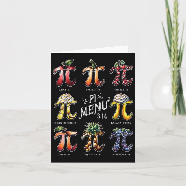 Pi Menu Pi Day 3.14 Drôle Menu Fruit Pie Teachers (Devant)