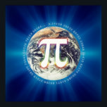 Pi Number on Earth - Math Blue poster<br><div class="desc">Pi Number design on poster. Great for students, mathematicians, math/science teachers, professors, researchers or for all you scientist types out there for Pi Day! ***
Background color can be changed.</div>