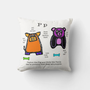 "pi" (panda de porc / iguana impala) coussin