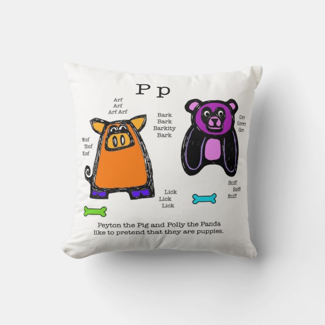 "pi" (panda de porc / iguana impala) coussin (Recto)