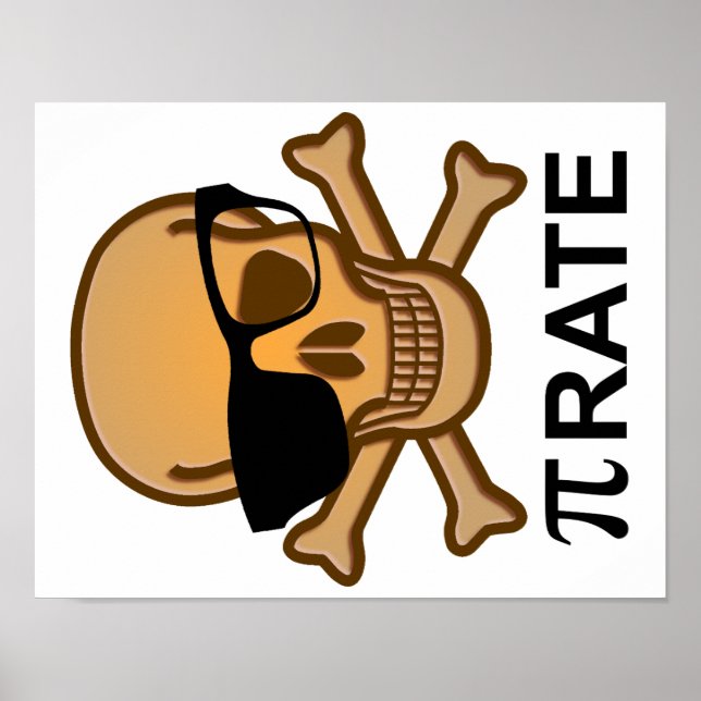 Pi Pirate Funny Math Geometry Poster Geek Nerd (Devant)