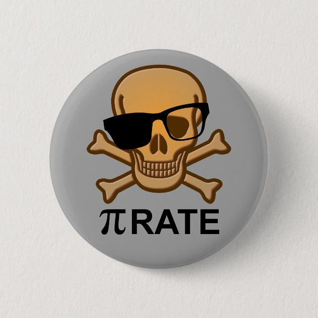 Pi Pirate Funny maths Géométrie Bouton Badge Pin (Devant)