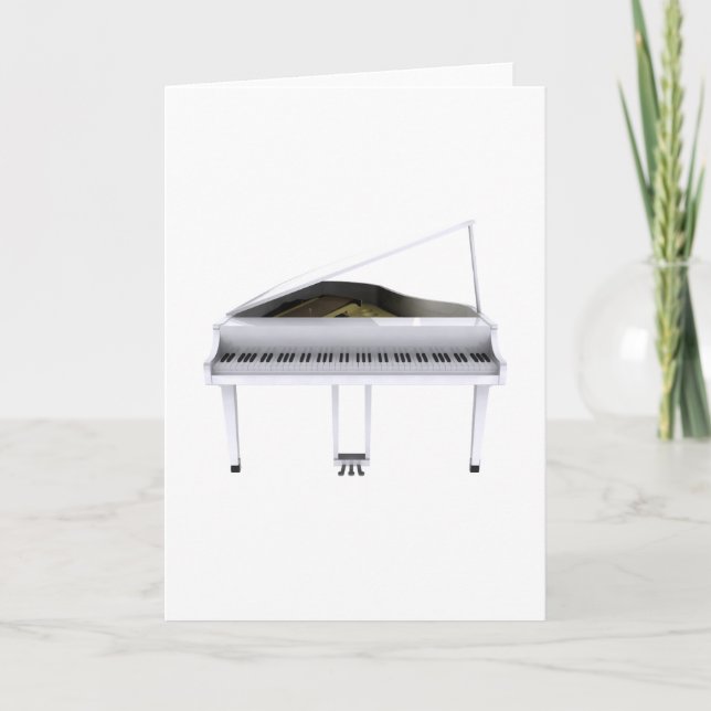 Piano à queue blanc : modèle 3D : (Devant)