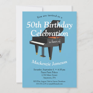 Piano Anniversaire Invitation Musique Musicien