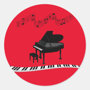 Piano, autocollant populaire de conception musical
