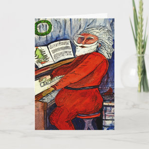 Piano cartes de salutation et de note de Père Noël
