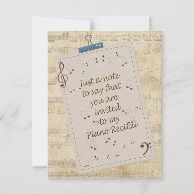 Piano Considérant Invitation (Devant)