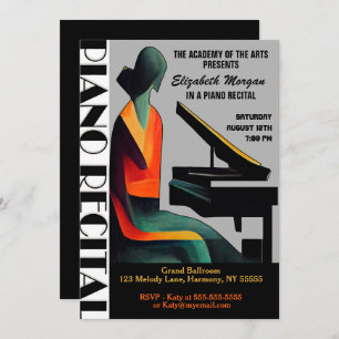 Piano Considérant Moderne Minimal Invitation Abstr