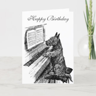 Piano Dog carte d'anniversaire