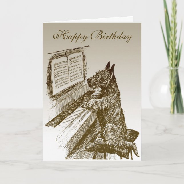 Piano Dog carte d'anniversaire 2 (Devant)