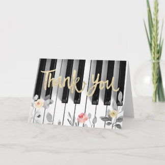 piano faux feuille d'or et roses merci