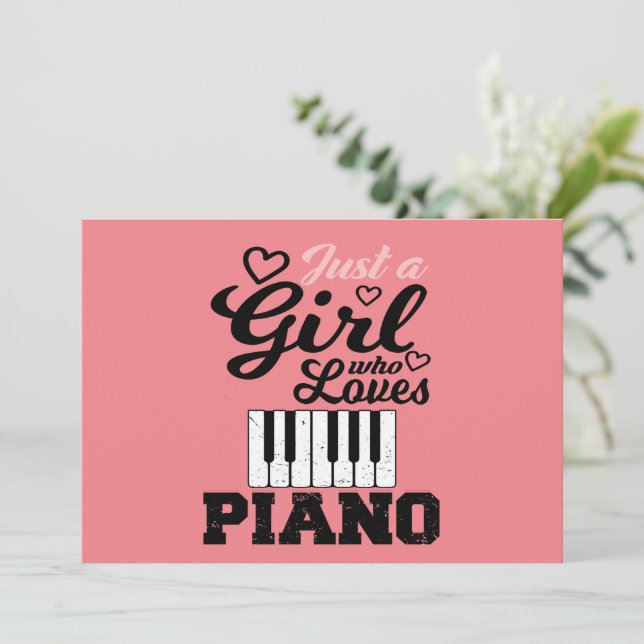 Piano Girl Noël Invitation (Debout devant)