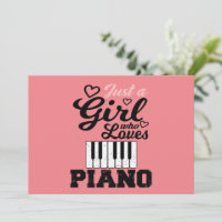 Piano Girl Noël Invitation