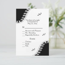 Piano Keyboard Music RSVP avec choix de menu