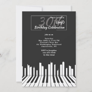 Piano Keys 2 Anniversaire Fête Invitation