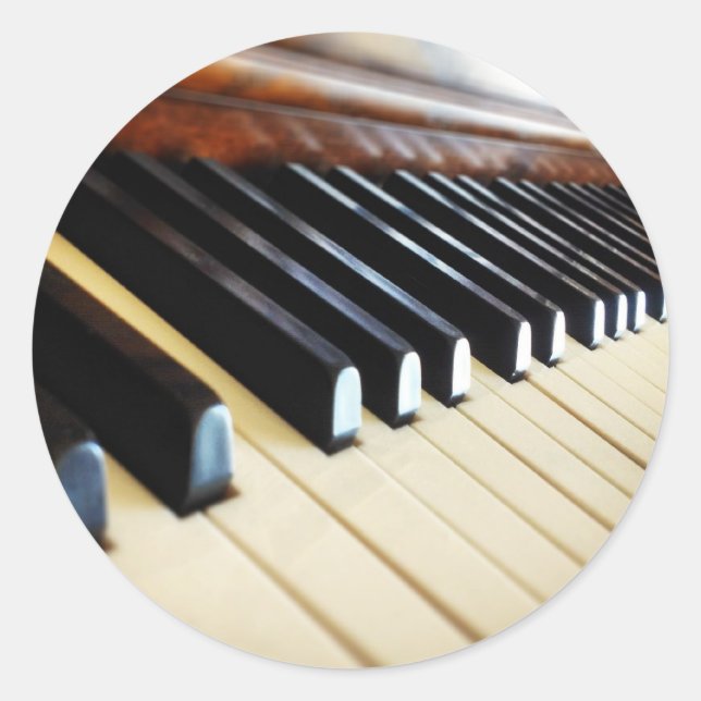 Piano Keys Musique Cadeaux Sticker Rond (Devant)
