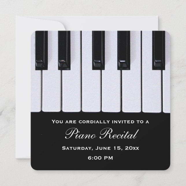 Piano Keys Piano Considérant Invitations (Devant)