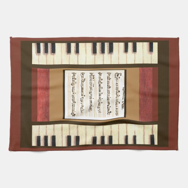 Piano Keys serviette de cuisine avec ma feuille de (Horizontal)