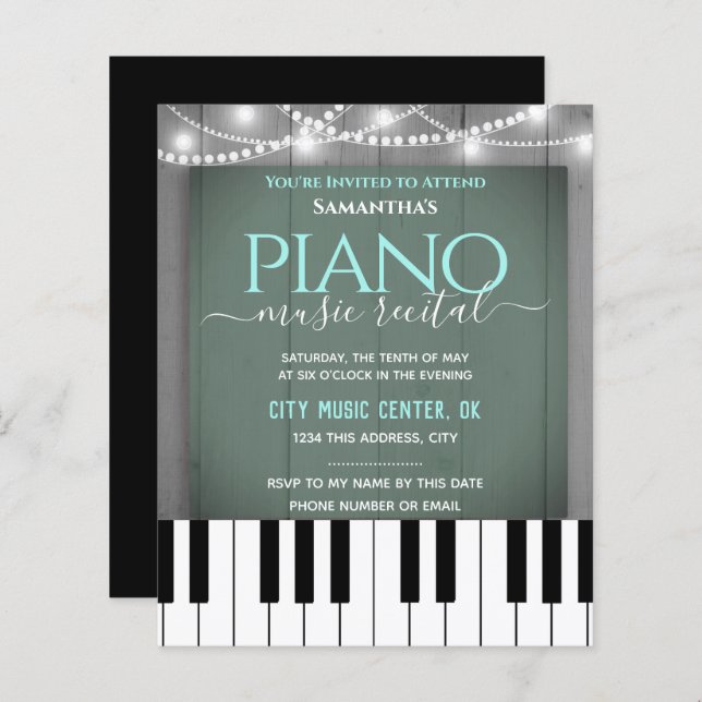 Piano Music Considérant Invitation formelle (Devant / Derrière)