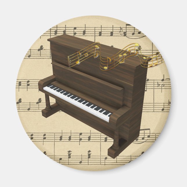 Piano Musical Instrument et Partition Magnet (Devant)