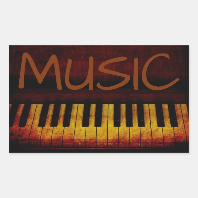 Piano, Musique, Autocollant (Devant)