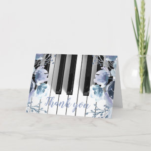 piano musique bleu poussiéreux floral merci