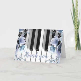 piano musique bleu poussiéreux floral merci